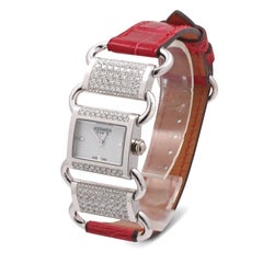 Hermès 'Klikti' Damenuhr aus Weißgold und Diamanten