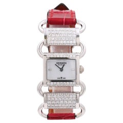 Hermès 'Klikti' White Gold and Diamond Women's Watch