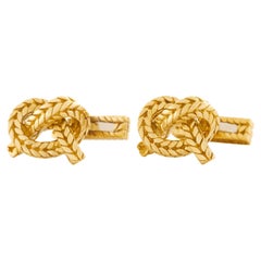 Hermes Knot Motif Gold Cufflinks