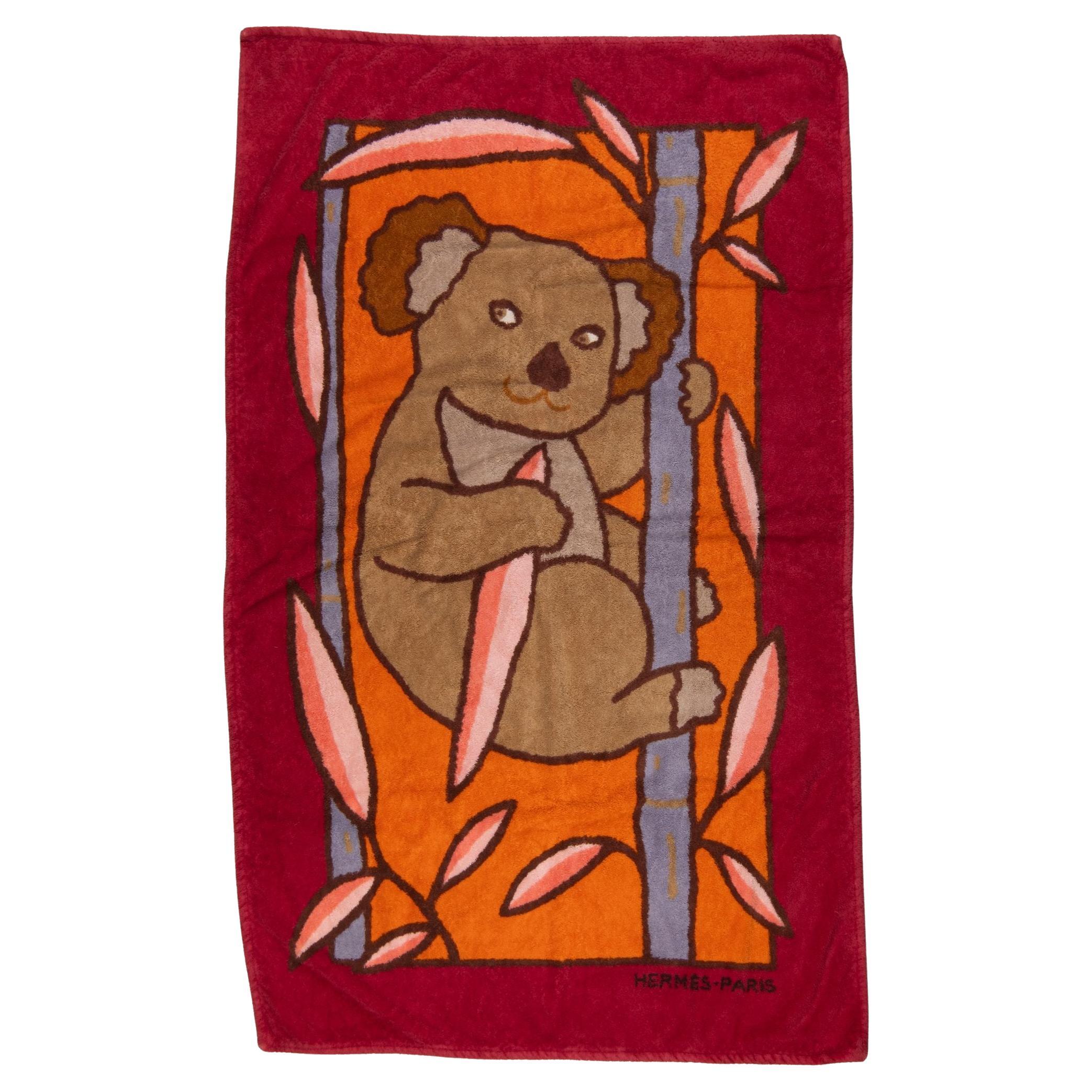 Toalla de playa de algodón de rizo «Koala» de Hermès en venta