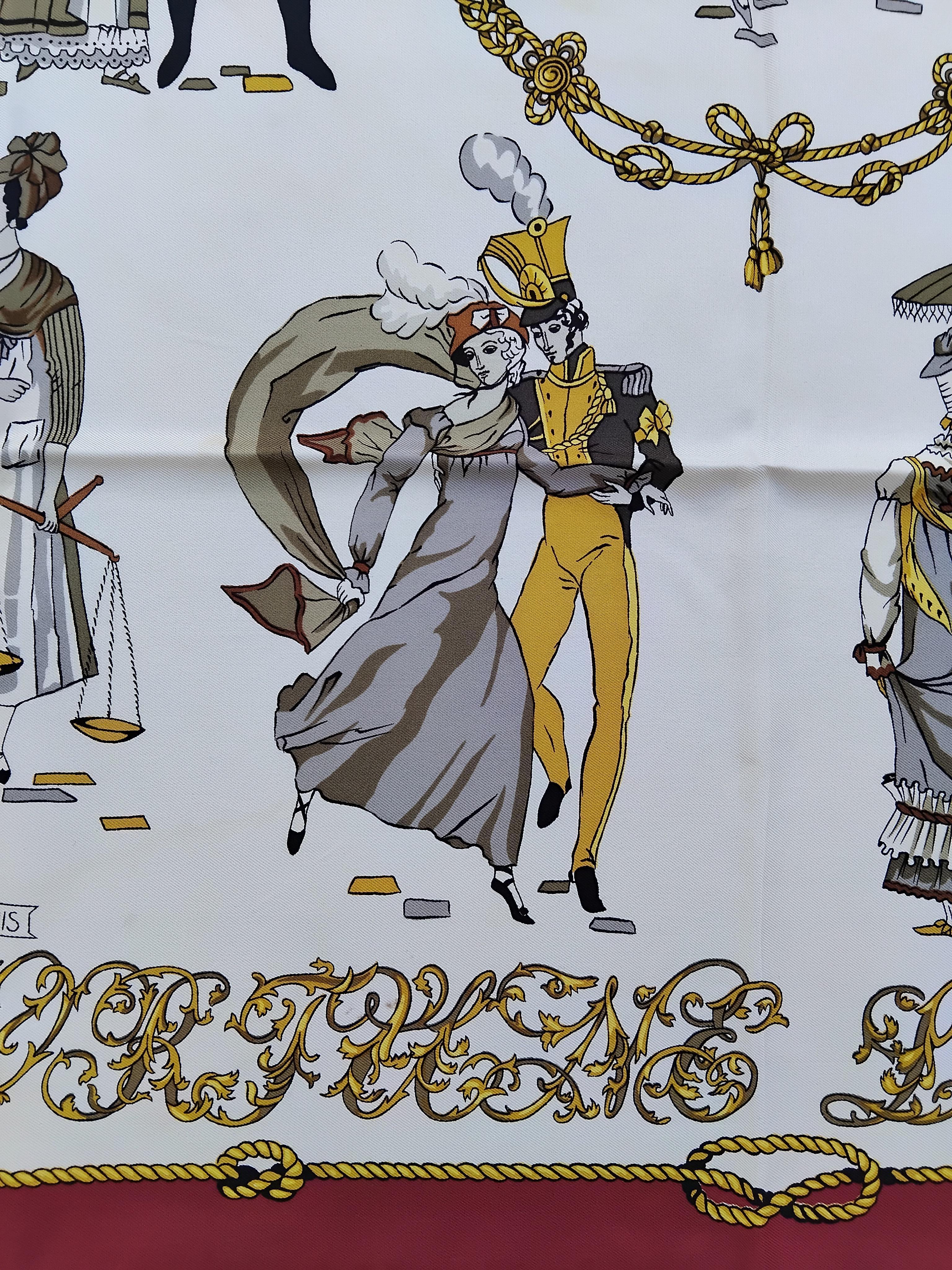Women's Hermès La Bonne Fortune Françoise Heron Silk Scarf 1968 35' For Sale