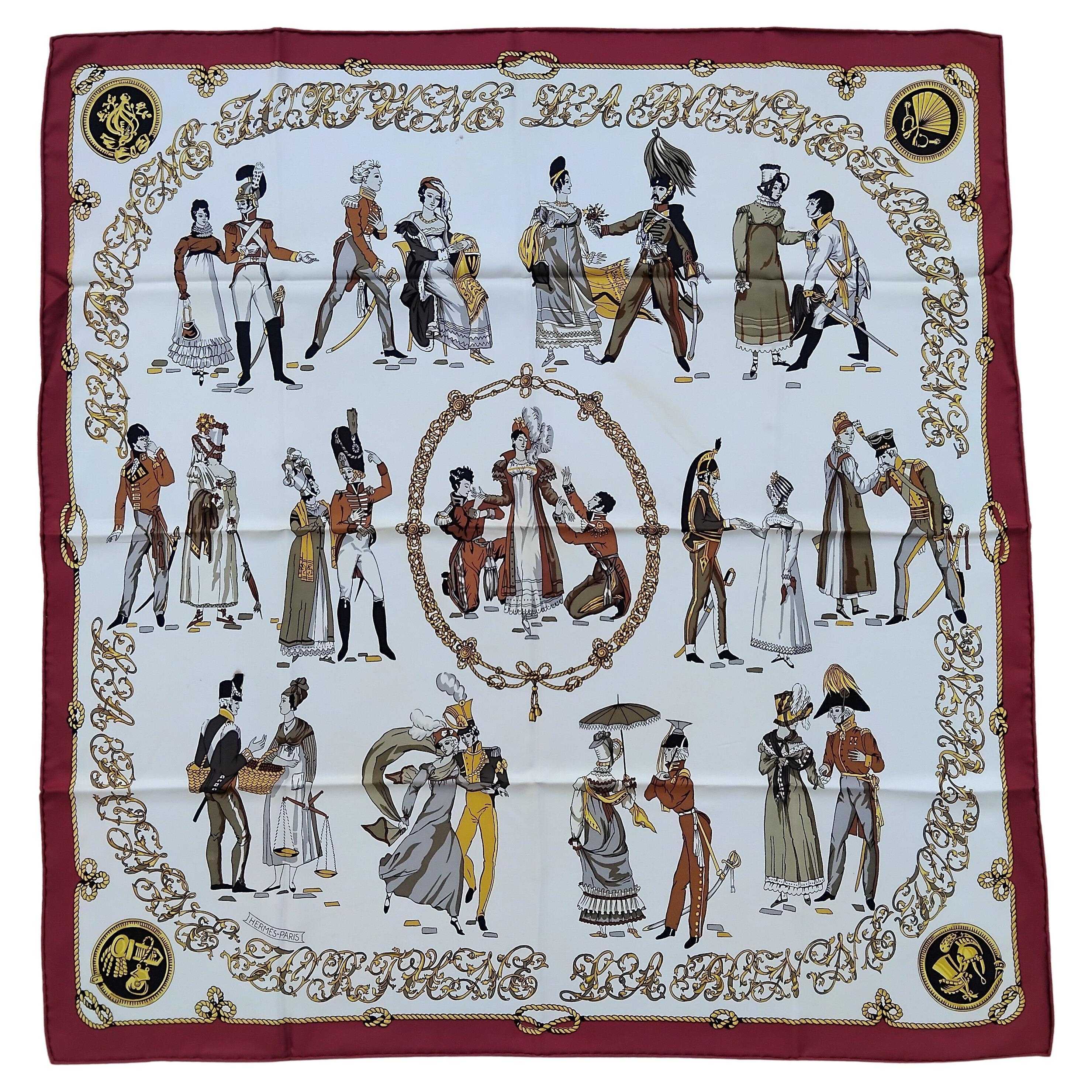 Hermès La Bonne Fortune Françoise Heron Silk Scarf 1968 35' For Sale