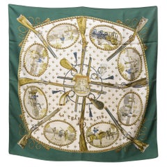 Used Hermes La Chasse A Tir by P Ledoux Silk Scarf