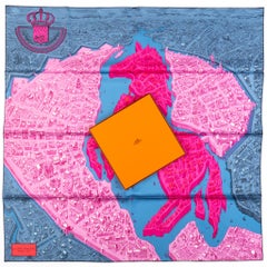 Hermès La cite Cavalier Pink Silk Scarf