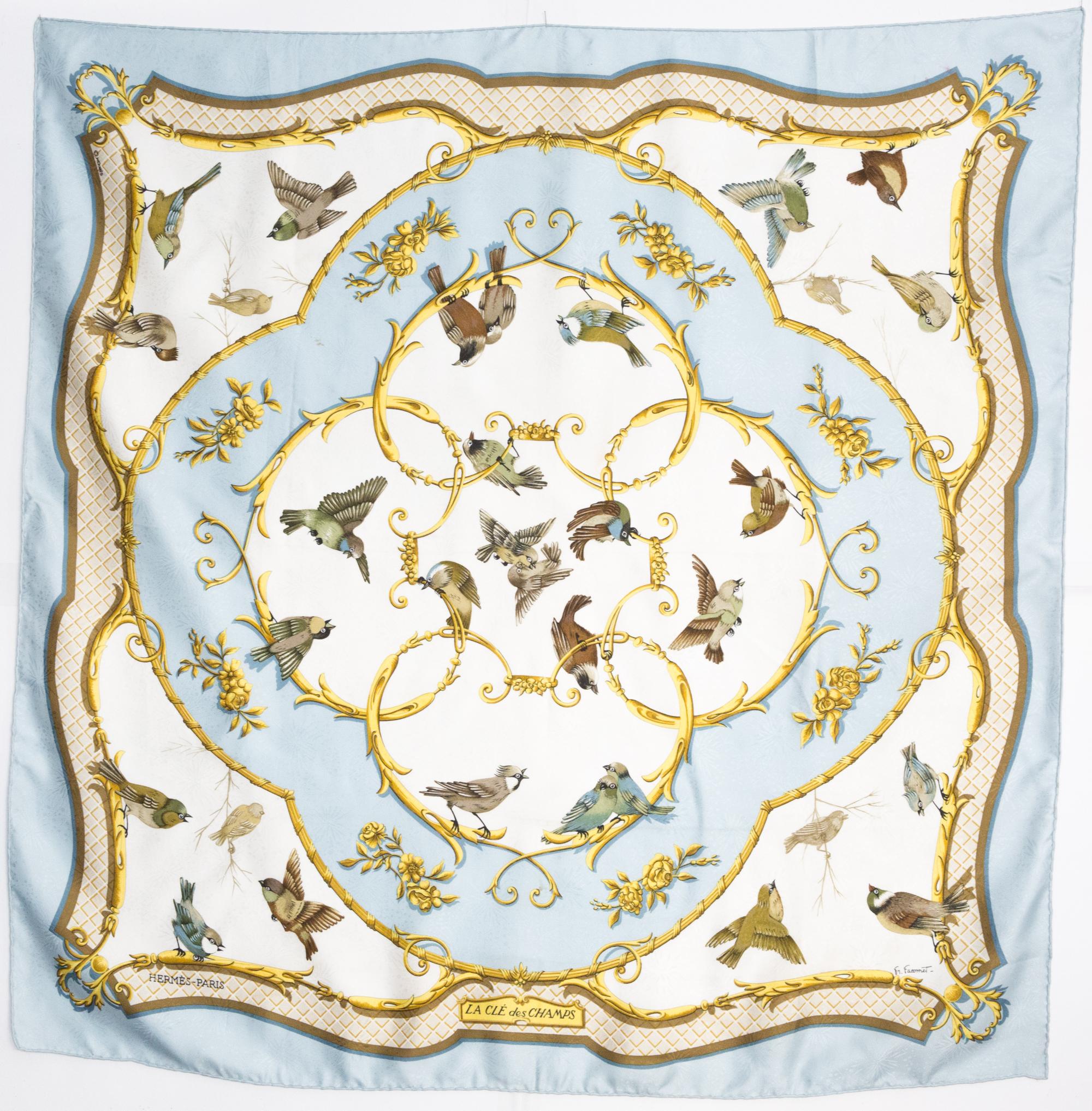 Hermes La Cle Des Champs by Françoise Faconnet Silk Scarf 2