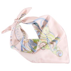 Hermes La Danse du Cosmos Pink Silk 90cm Scarf
