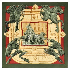 Hermes La Fontaine De Bartholdi Silk Scarf