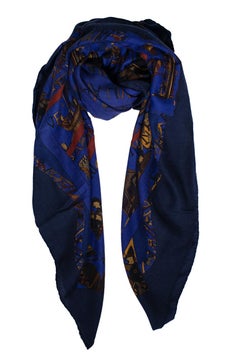 Hermes, „La Gloire de gvillavme“ – blauer Kaschmirschal