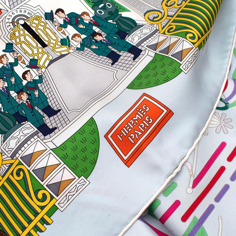 Hermes La Maison Des Carres Silk Scarf 90 w/ Knotting Cards at