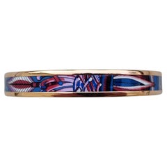 Hermès La Marche de Savana Pulsera Esmalte Estrecha RGHW Talla 65