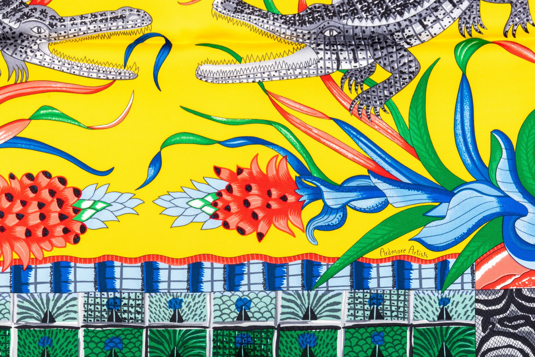 Hermès new La Marche Du Zambeze silk scarf. Hand rolled edges. Comes with original box.