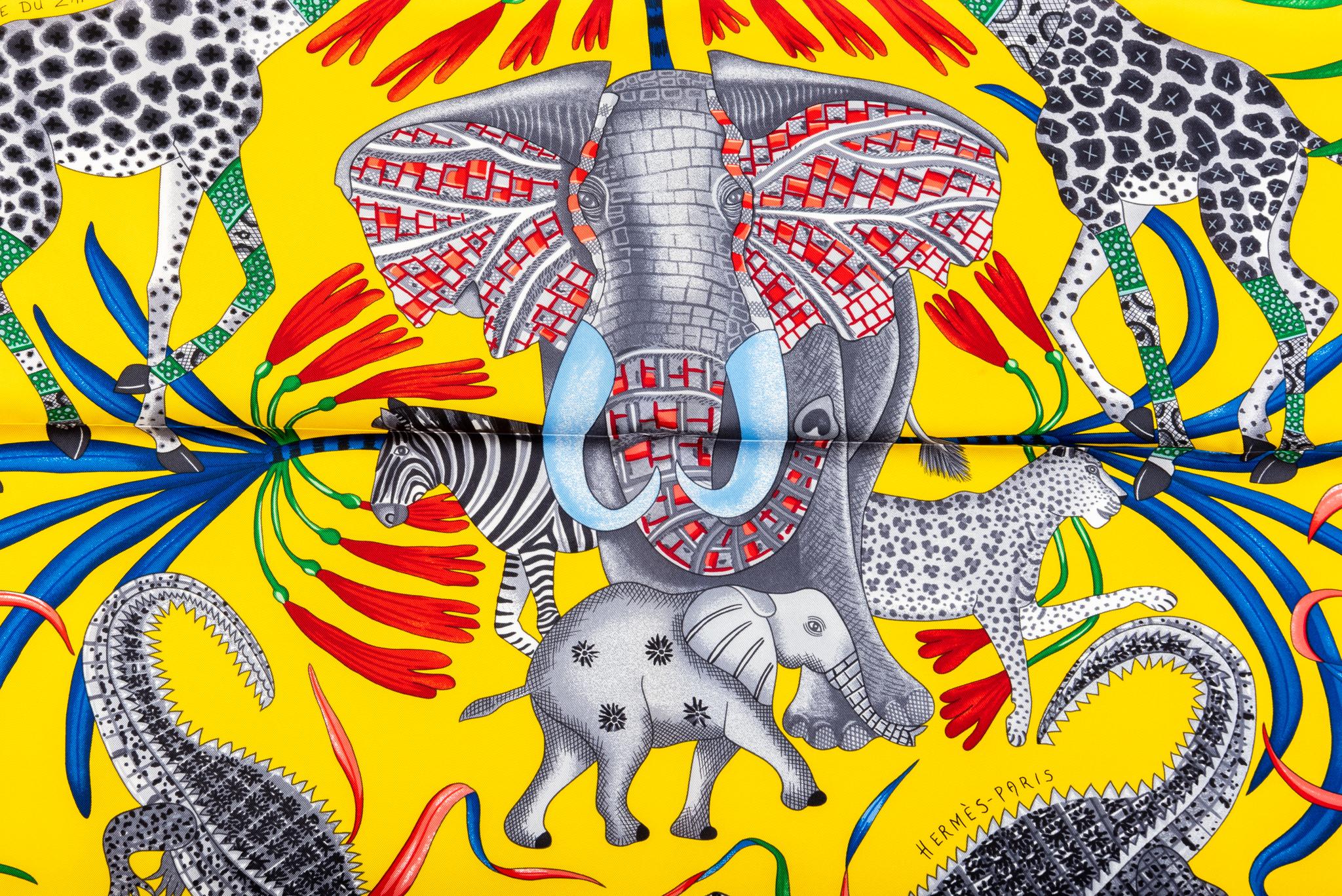 Brown Hermes La Marche Du Zambeze Silk Scarf