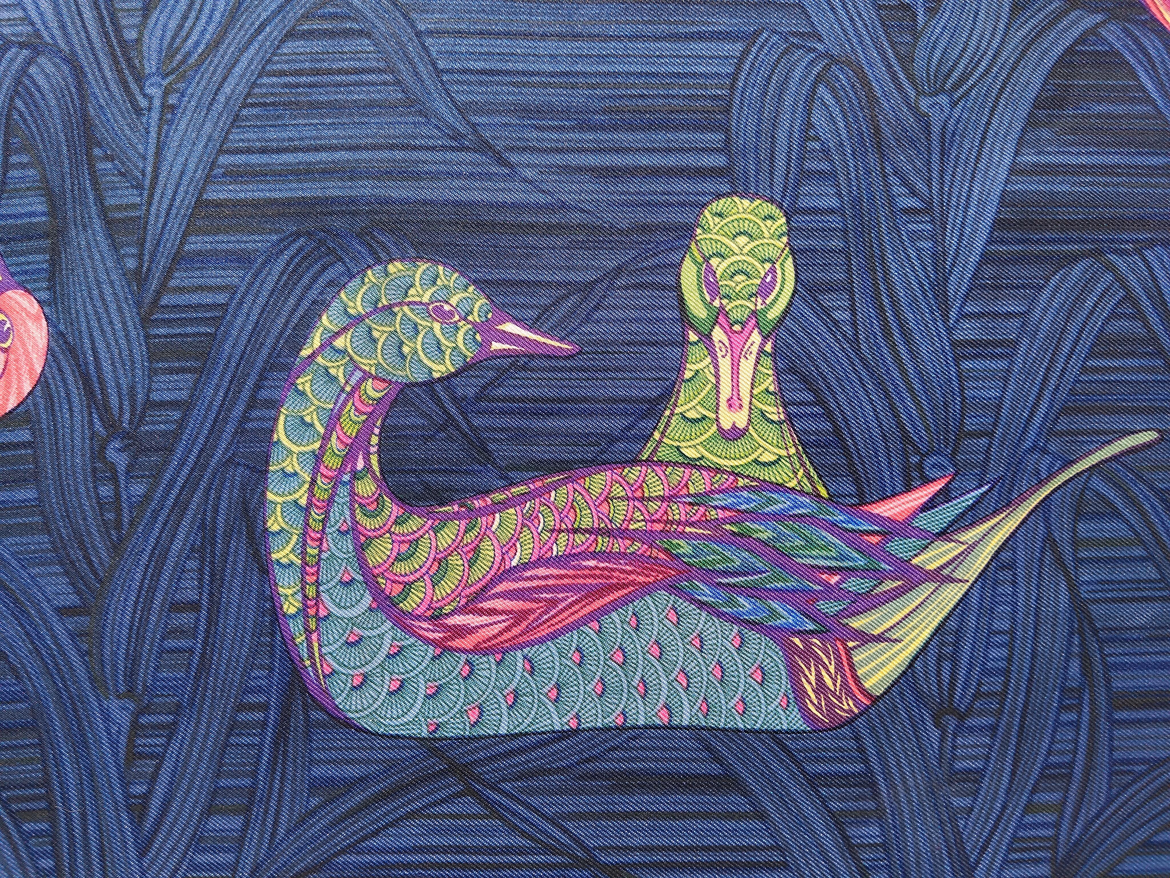 Hermès La Mare aux Canards Pañuelo de seda Pato Christiane Vauzelles 90 cm en venta 6