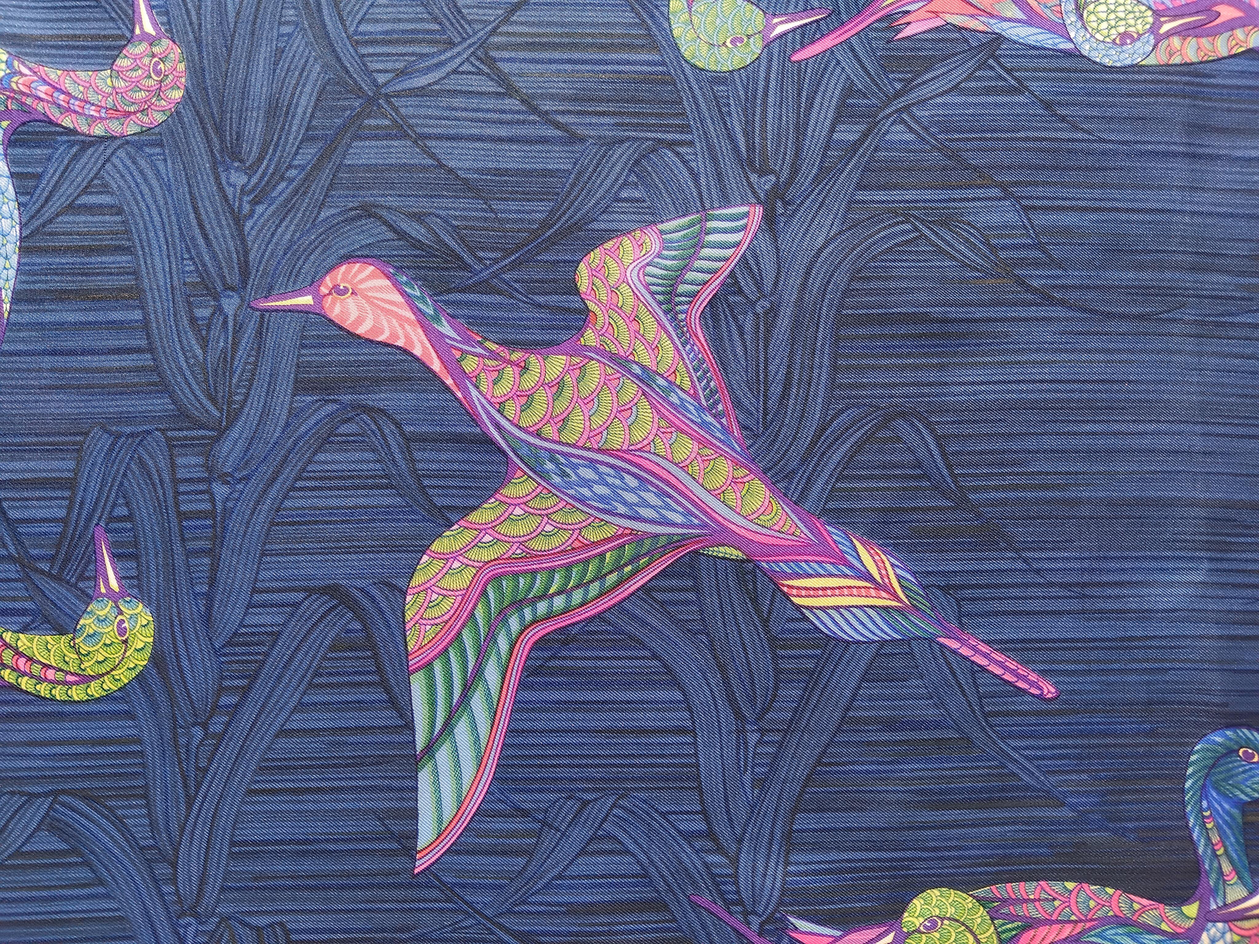 Hermès La Mare aux Canards Pañuelo de seda Pato Christiane Vauzelles 90 cm en venta 8