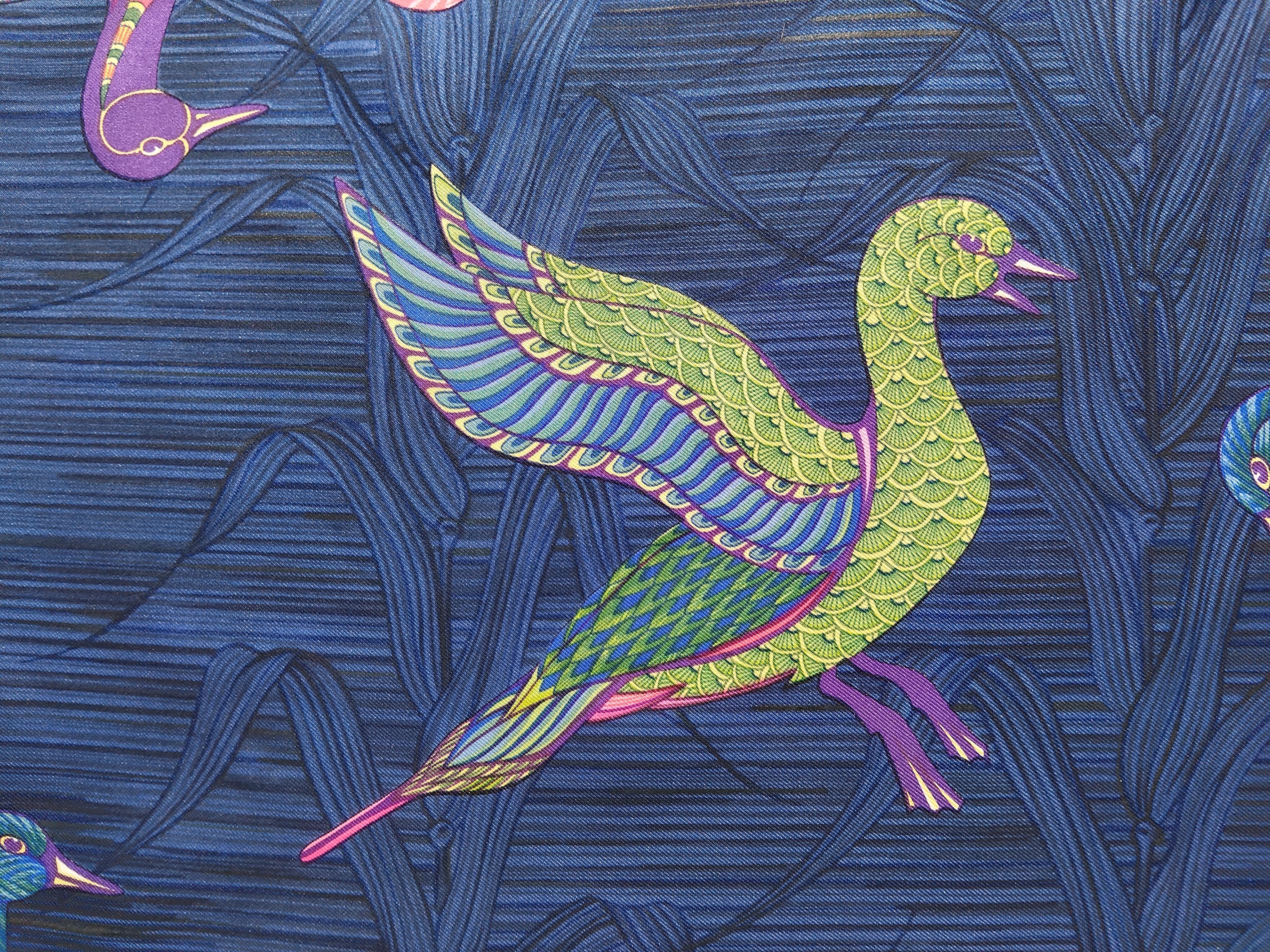 Hermès La Mare aux Canards Pañuelo de seda Pato Christiane Vauzelles 90 cm en venta 9