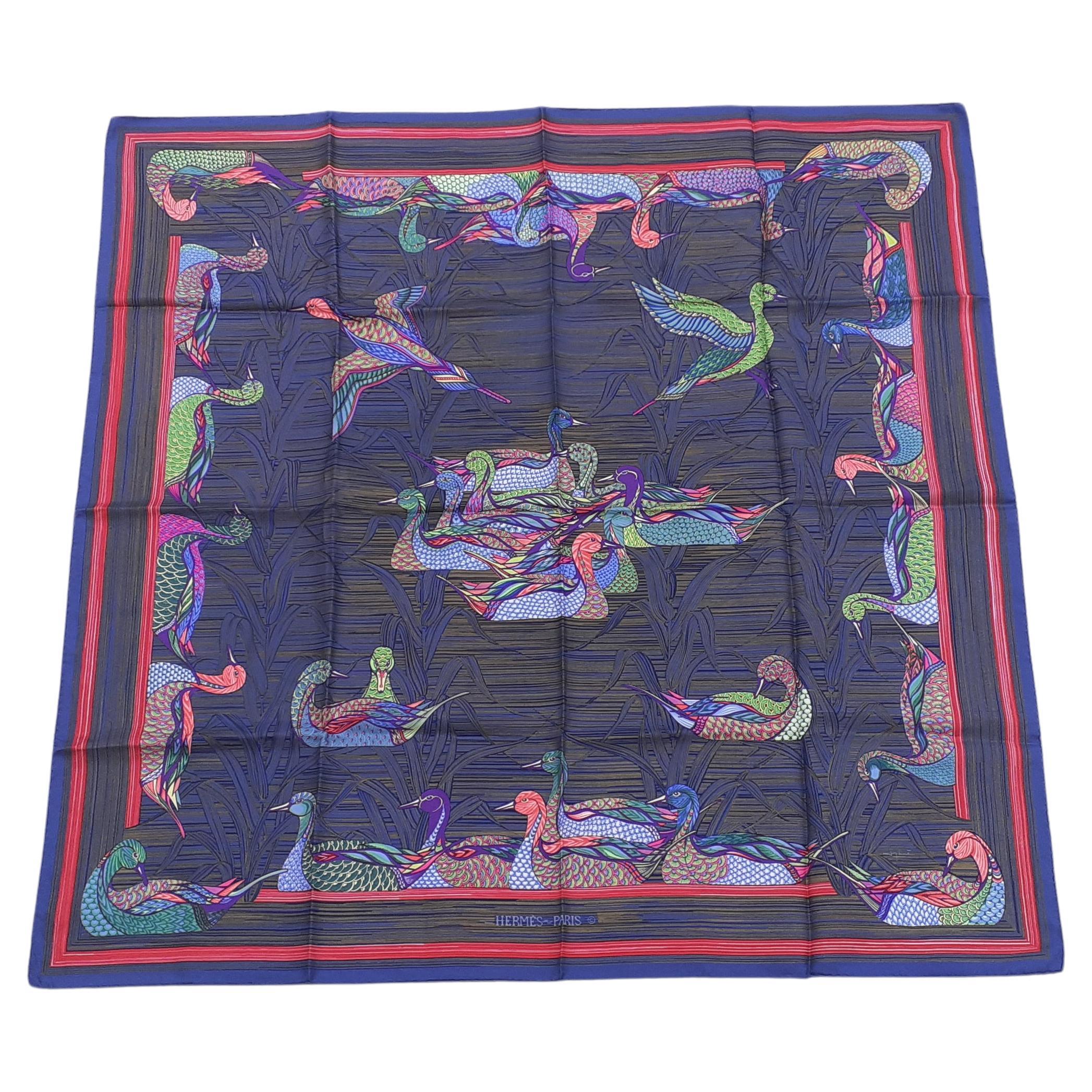 Hermès La Mare aux Canards Silk Scarf Duck Christiane Vauzelles 90 cm For Sale