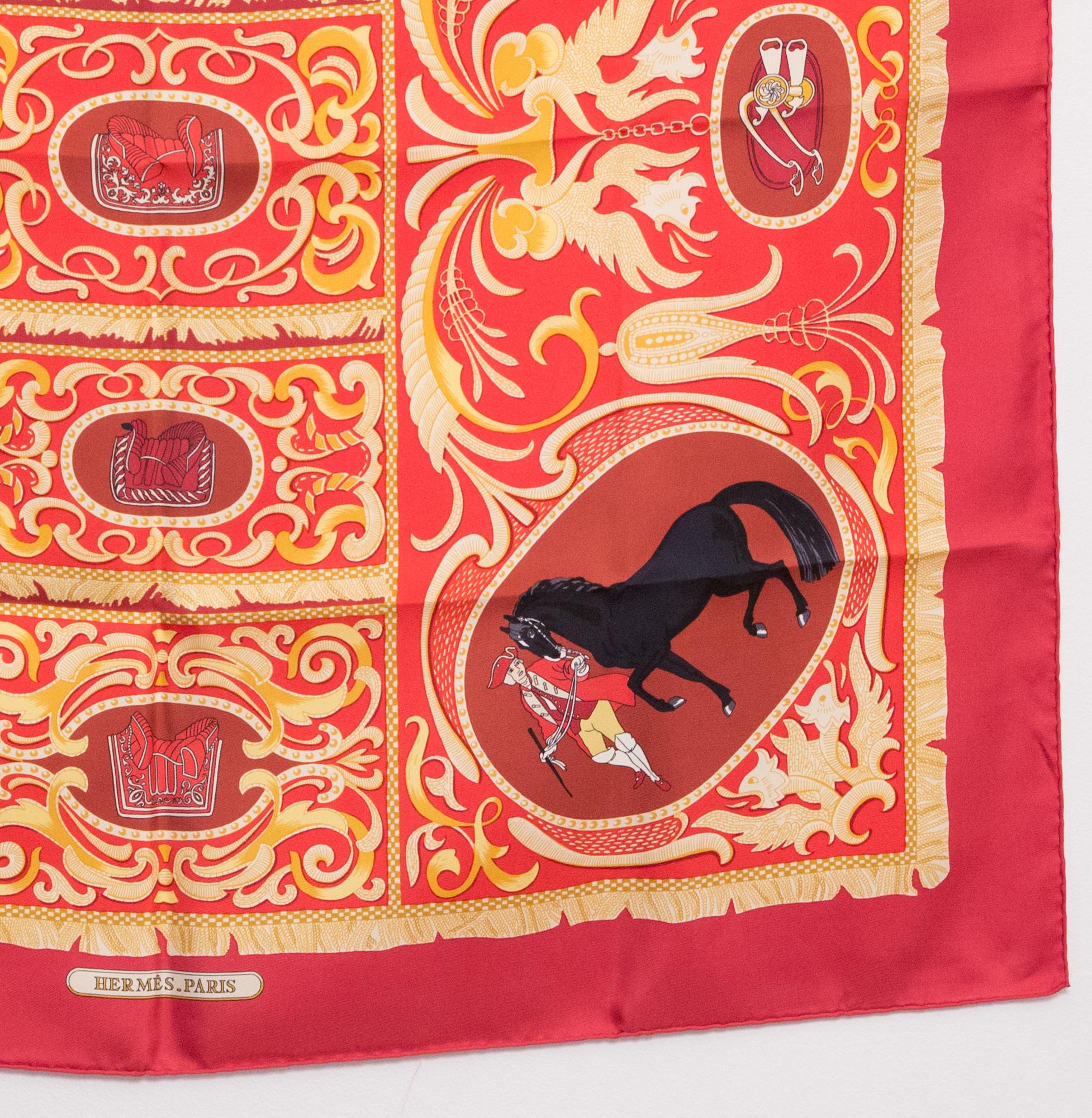 Women's or Men's Hermes La Presentation by Christiane Vauzelles Silk Scarf