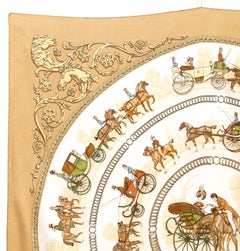 Hermes La Promenade de Longchamps by P Ledoux Silk Scarf