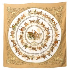 Hermes La Promenade de Longchamps by P Ledoux Silk Scarf