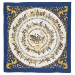 Hermes La Promenade de Longchamps by P Ledoux Silk Scarf