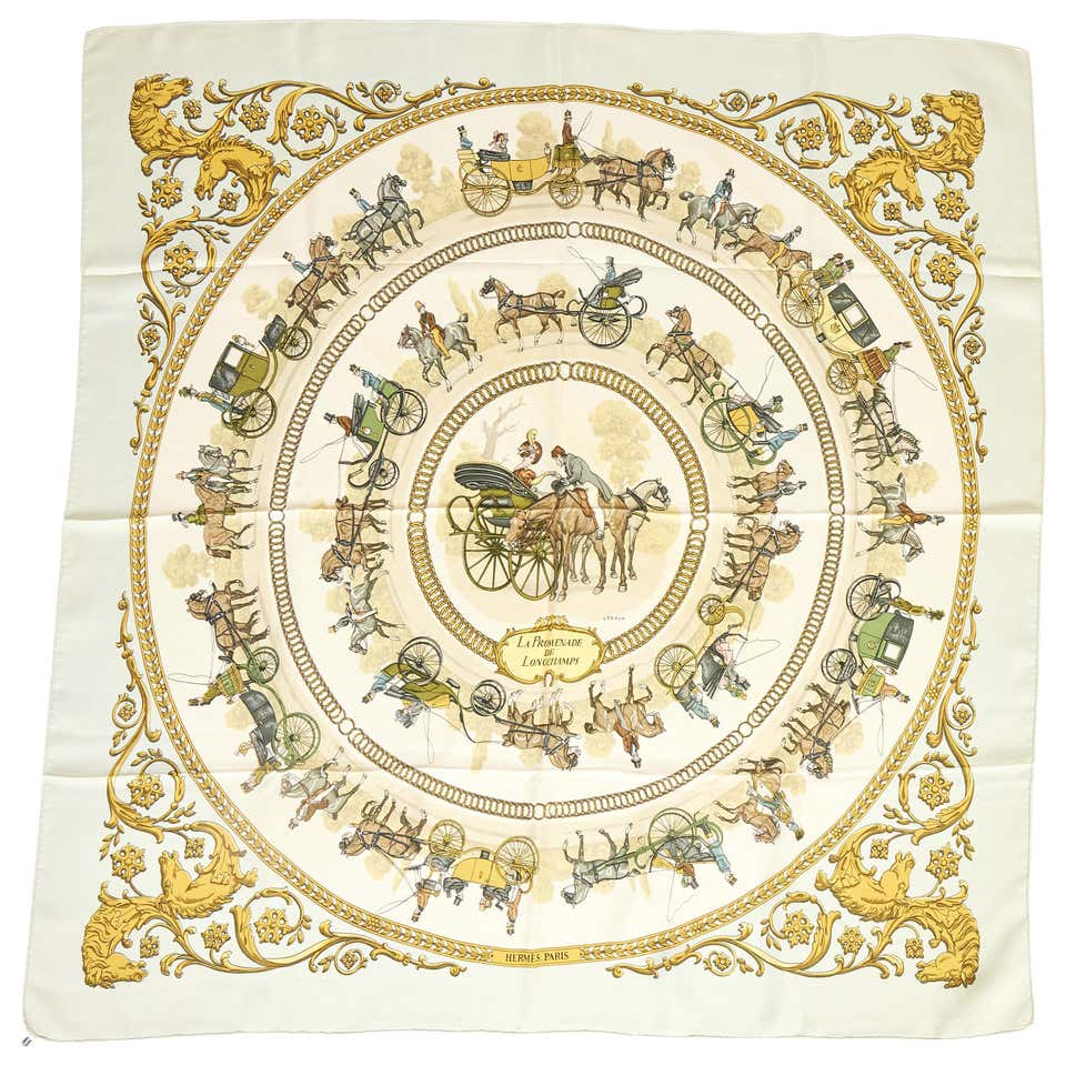 Gucci Vintage White Silk Bouquets Scarf For Sale at 1stDibs