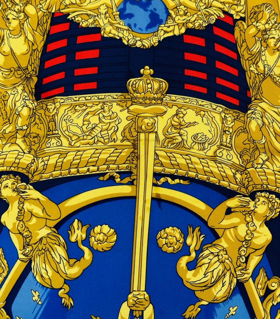 Black Hermes 'La Reale' Silk Scarf By Hugo Grygkar
