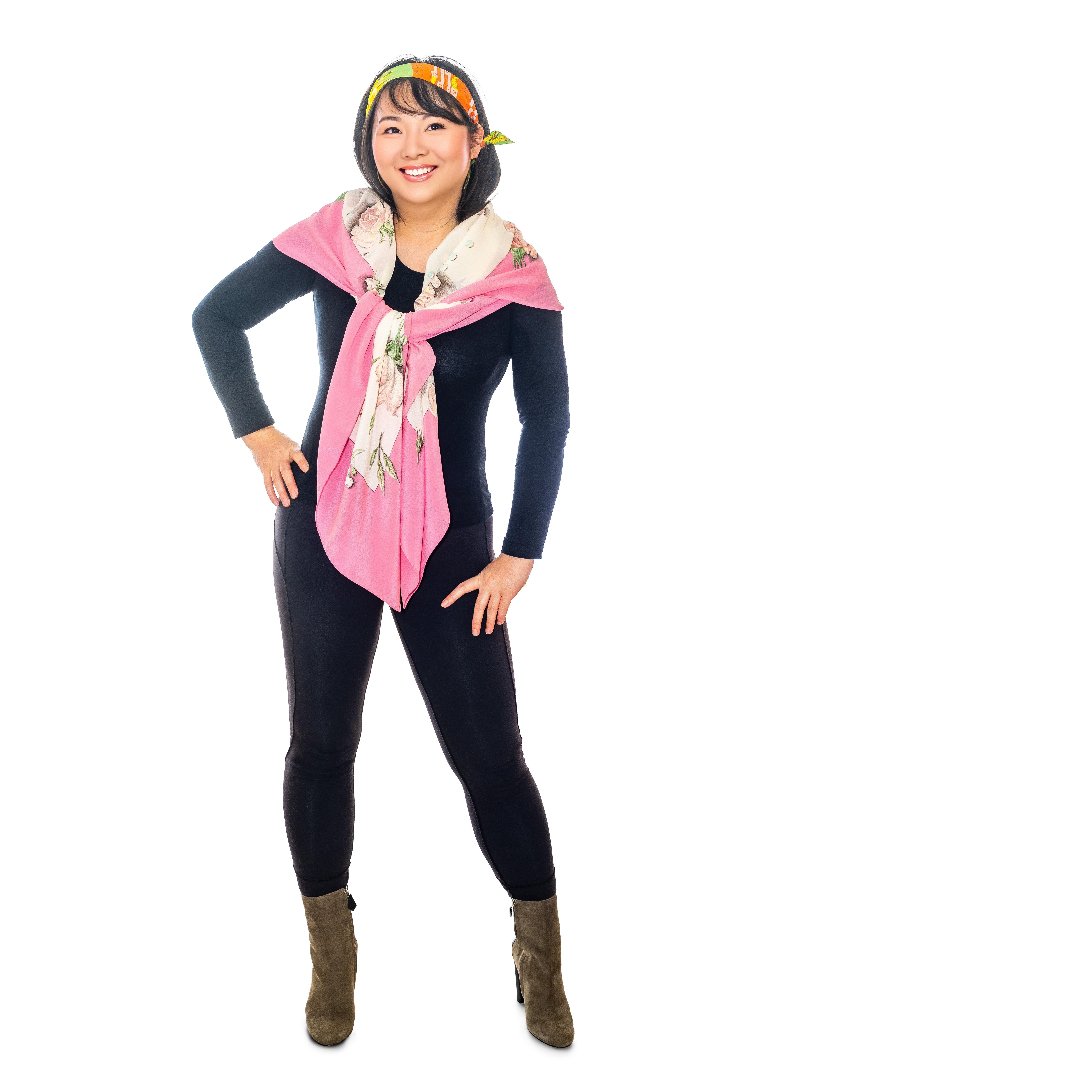 Hermes La Rosee - Scialle di seta 140 - Crepe di seta - Rosa - MWOCT - Raro! in vendita 12