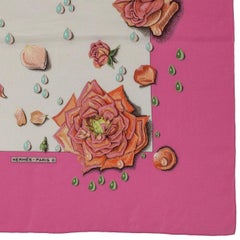 Hermes La Rosee - Silk Shawl 140 - Silk Crepe - Pink - MWOCT - Rare!