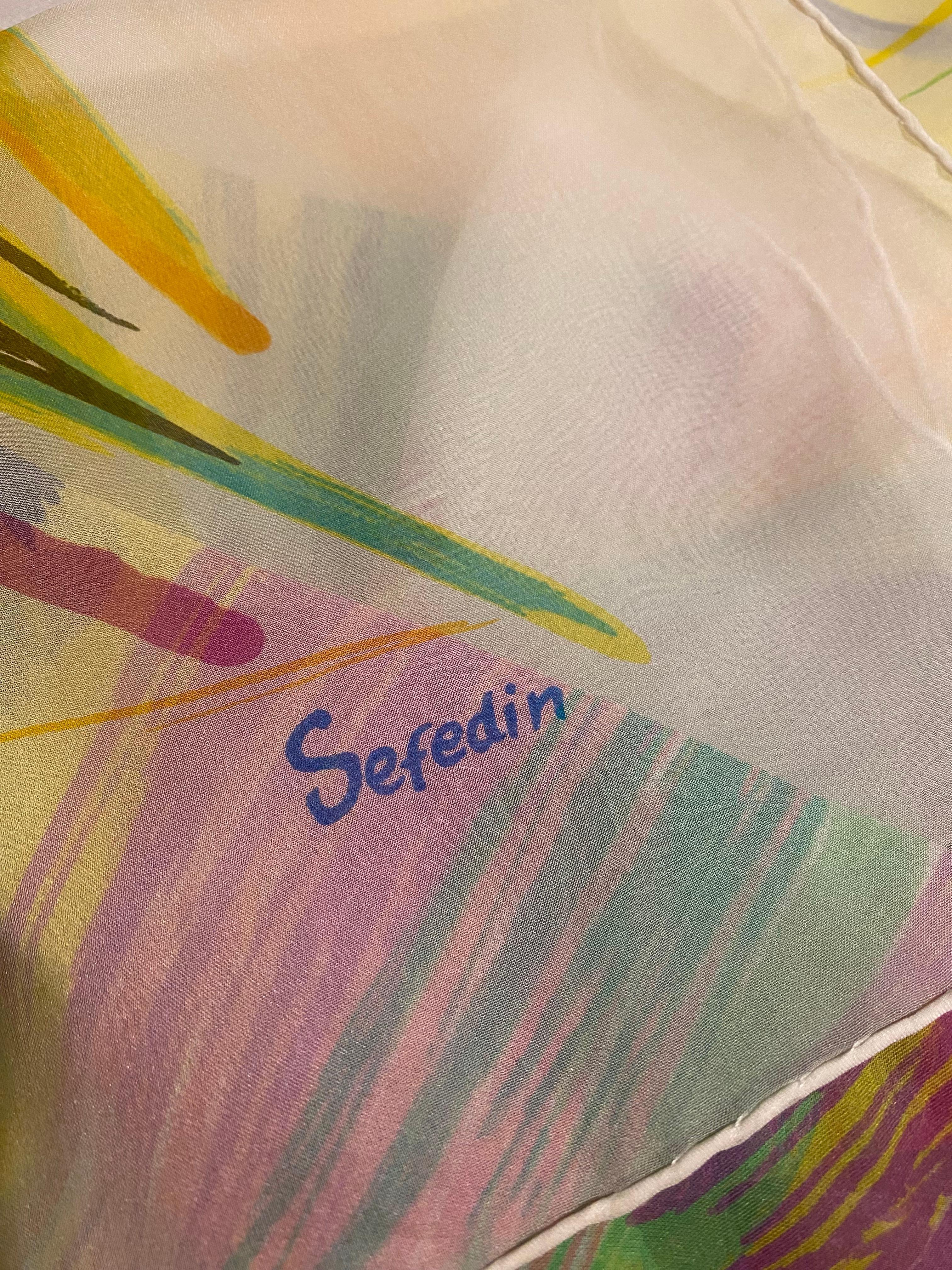 da uomo o donna Hermes La Tour Eiffel S'envole Chiffon Silk Shawl 135cm in vendita