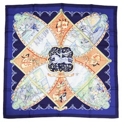 Hermès "La Vie à Cheval" 90cm Silk Twill Scarf by Laurence Bourthoumieux Toutsy