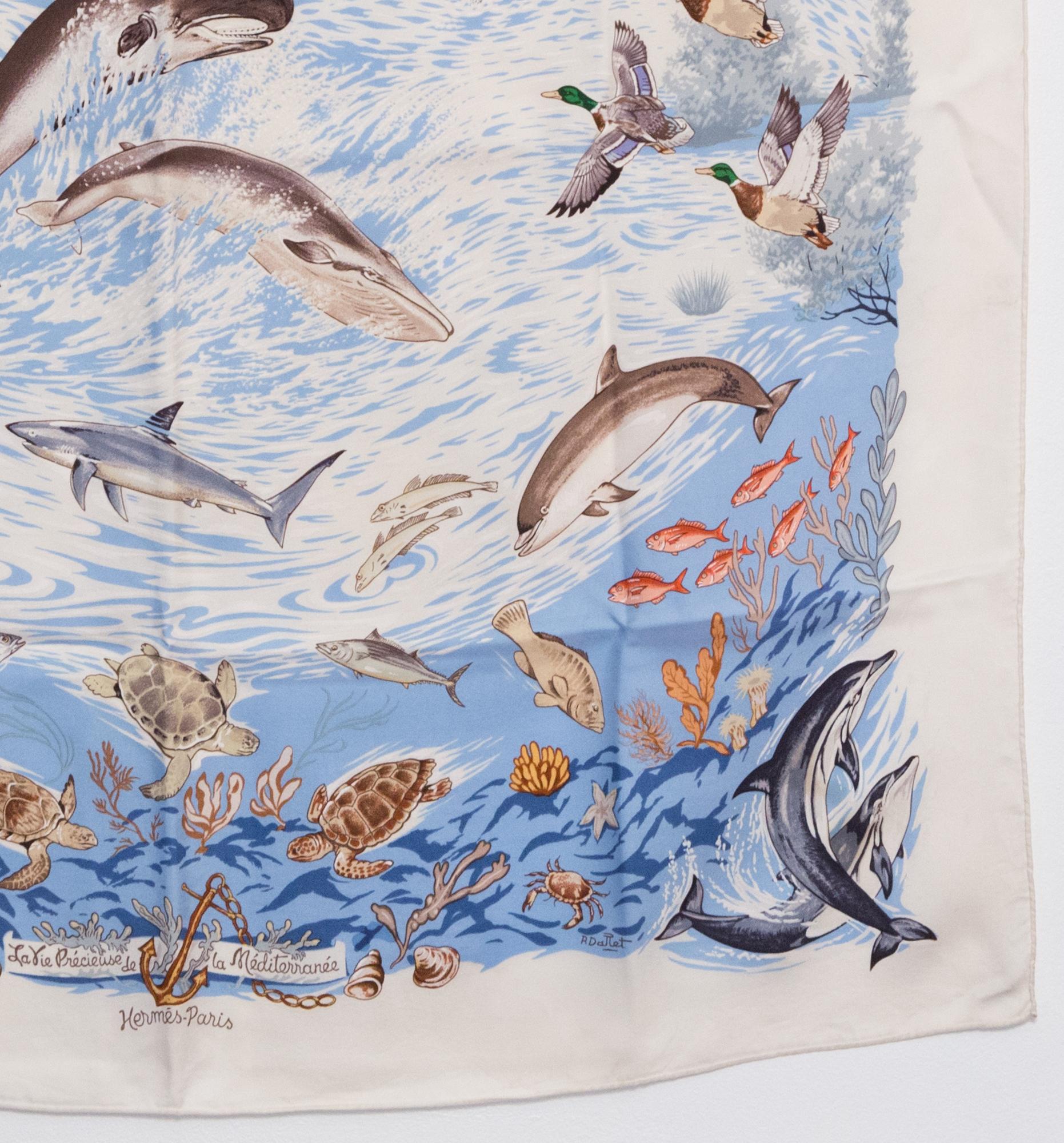 Women's or Men's Hermes La Vie Precieuse de la Méditerranée Silk Scarf