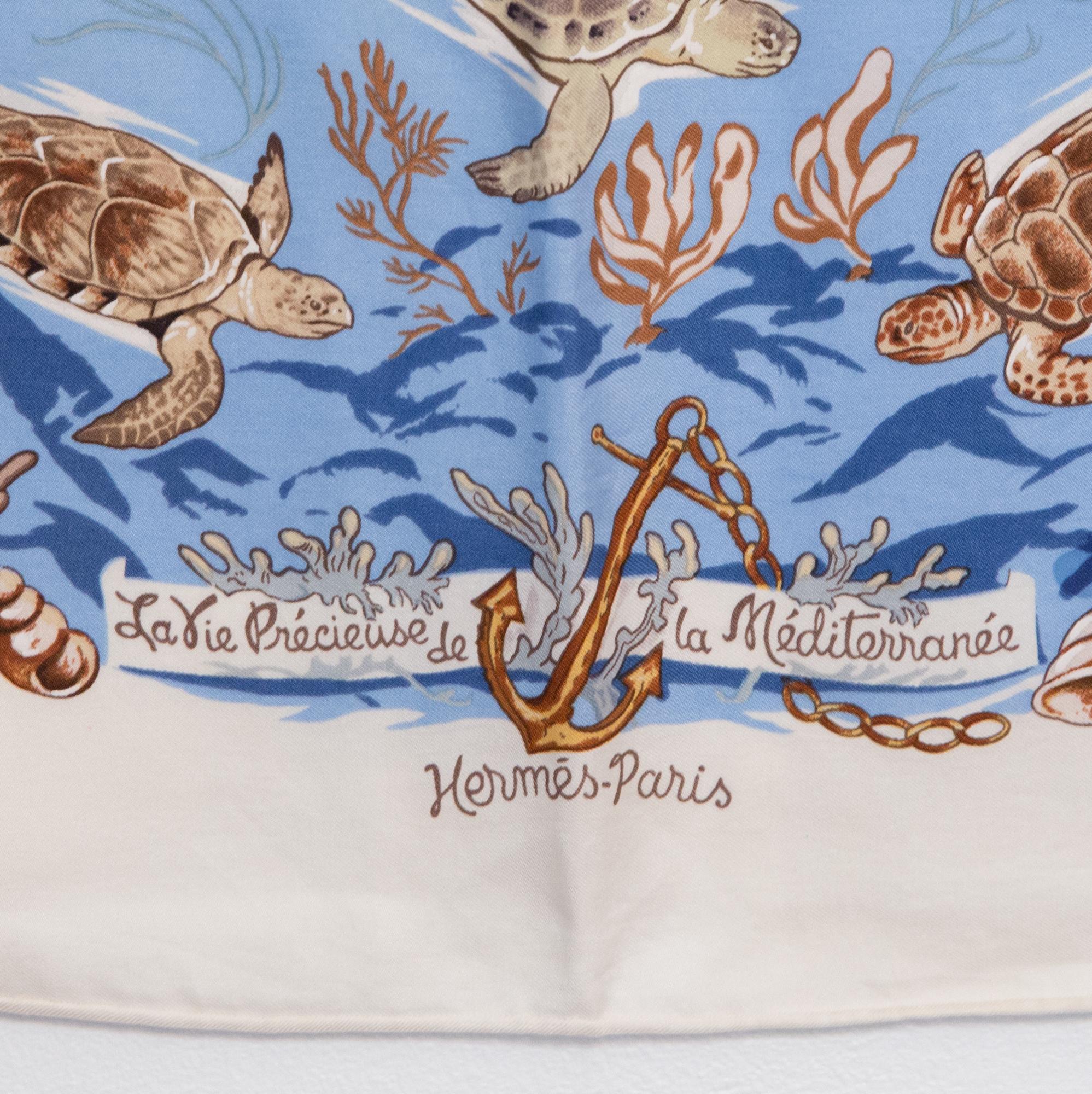 Hermes La Vie Precieuse de la Méditerranée Silk Scarf 1