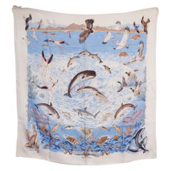 Hermes La Vie Precieuse de la Méditerranée Silk Scarf