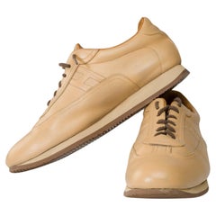 Hermès laced "Quick" Sneakers in beige lambskin, size 44.5