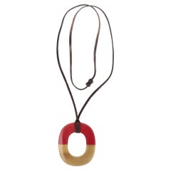Hermes Lacquered Buffalo Horn Isthme Pendant Necklace