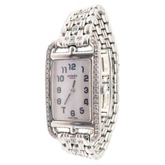 Hermès Montre-bracelet pour femme Cape Cod Nantucket à quartz en or blanc et diamants