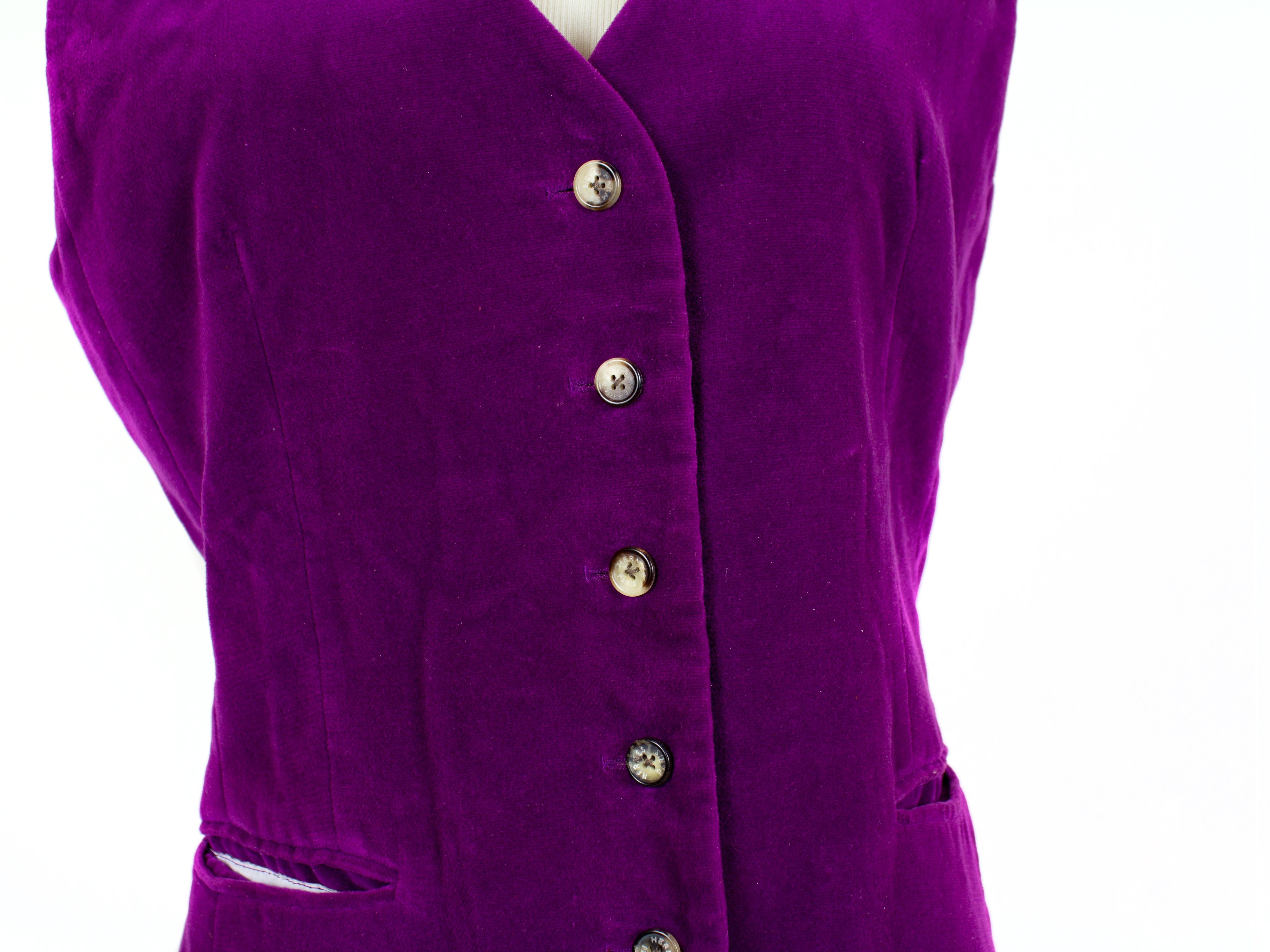 Hermes Lady Vest - 5 Buttons Charreada Red Violet - Excellent Condition! For Sale 6