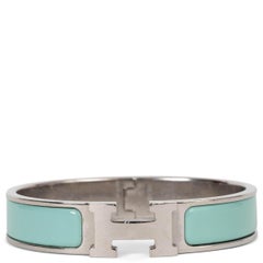 HERMES Lagon enamel CLIC H NARROW Bracelet Phw