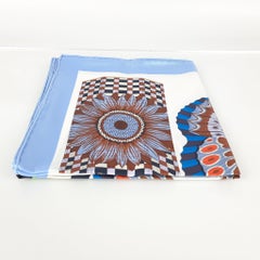 Hermes Lanternes, Ballons Et Cocardes Scarf 90 Silk Bleu Ciel / Blanc /