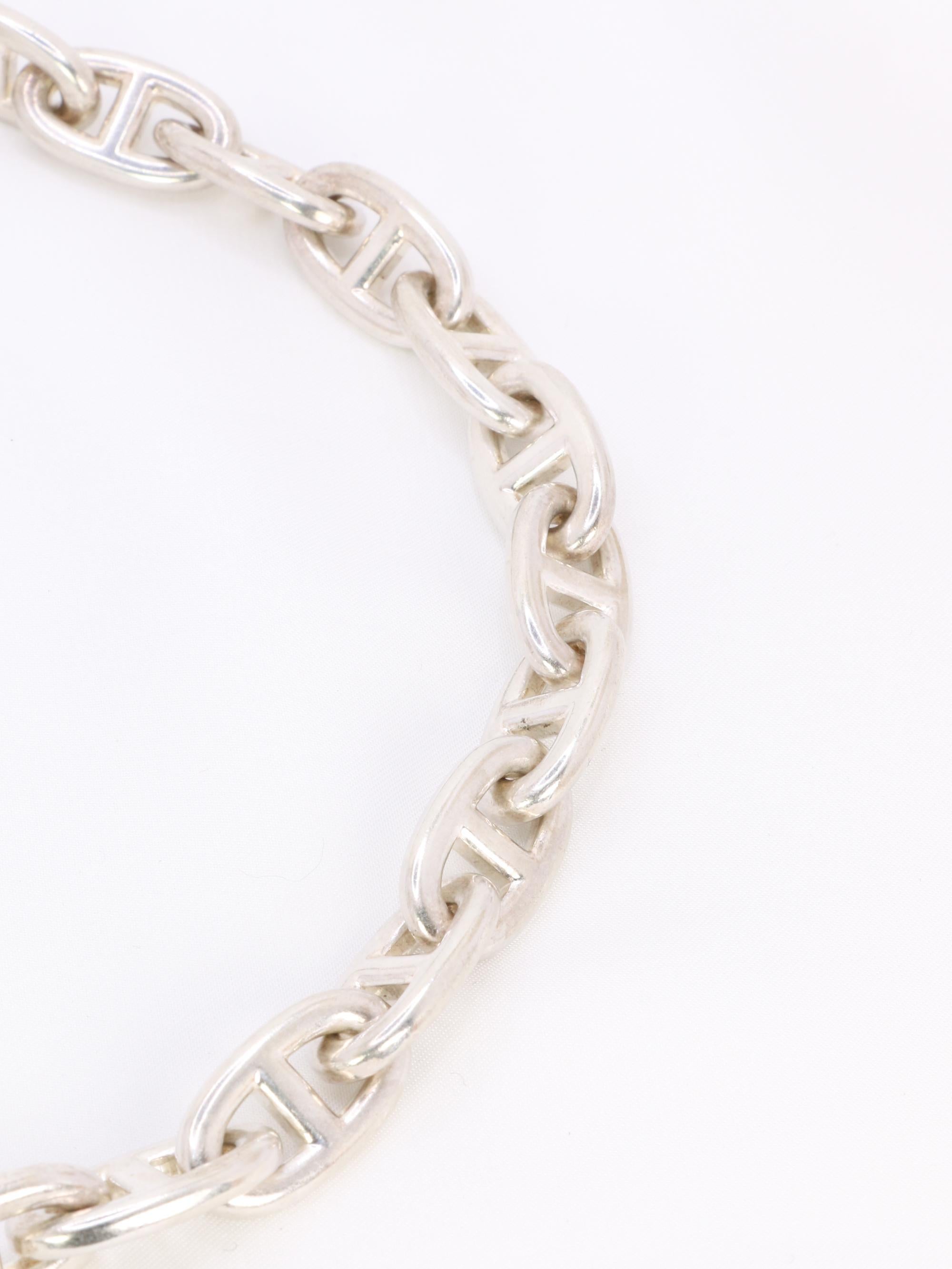 HERMES Large anchor chain Silver necklace For Sale 1