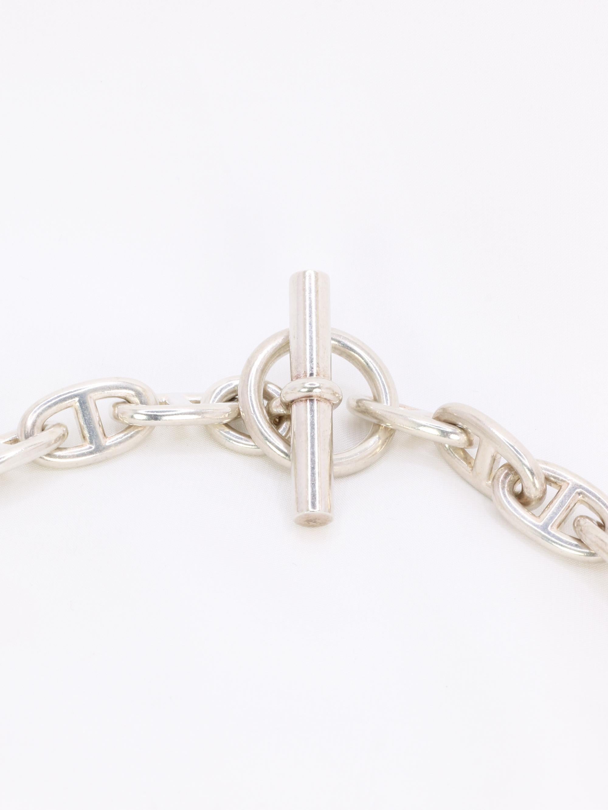 HERMES Large anchor chain Silver necklace For Sale 2
