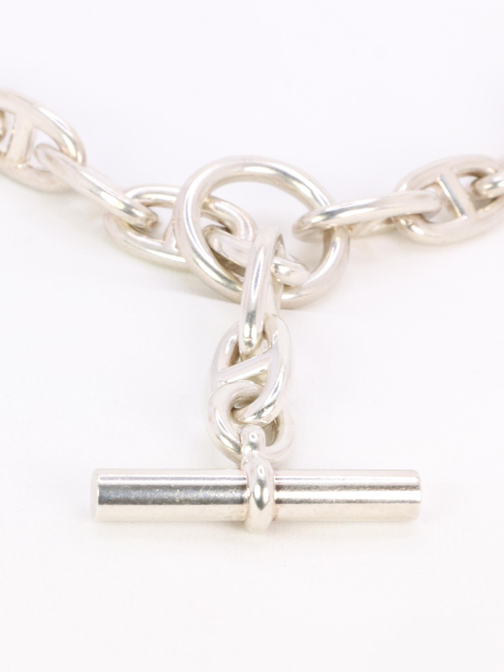 HERMES Large anchor chain Silver necklace For Sale 3
