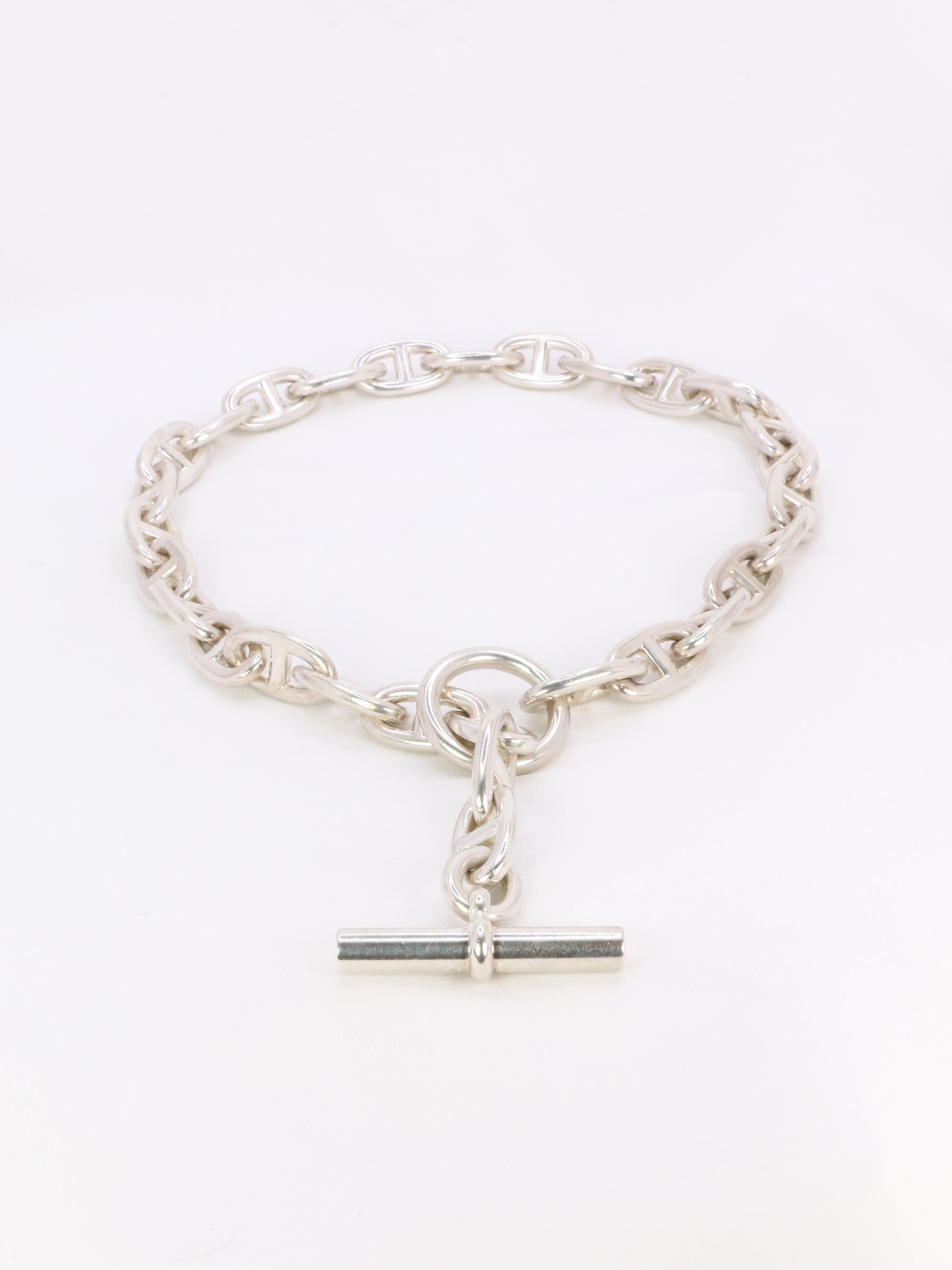 HERMES Large anchor chain Silver necklace For Sale 4