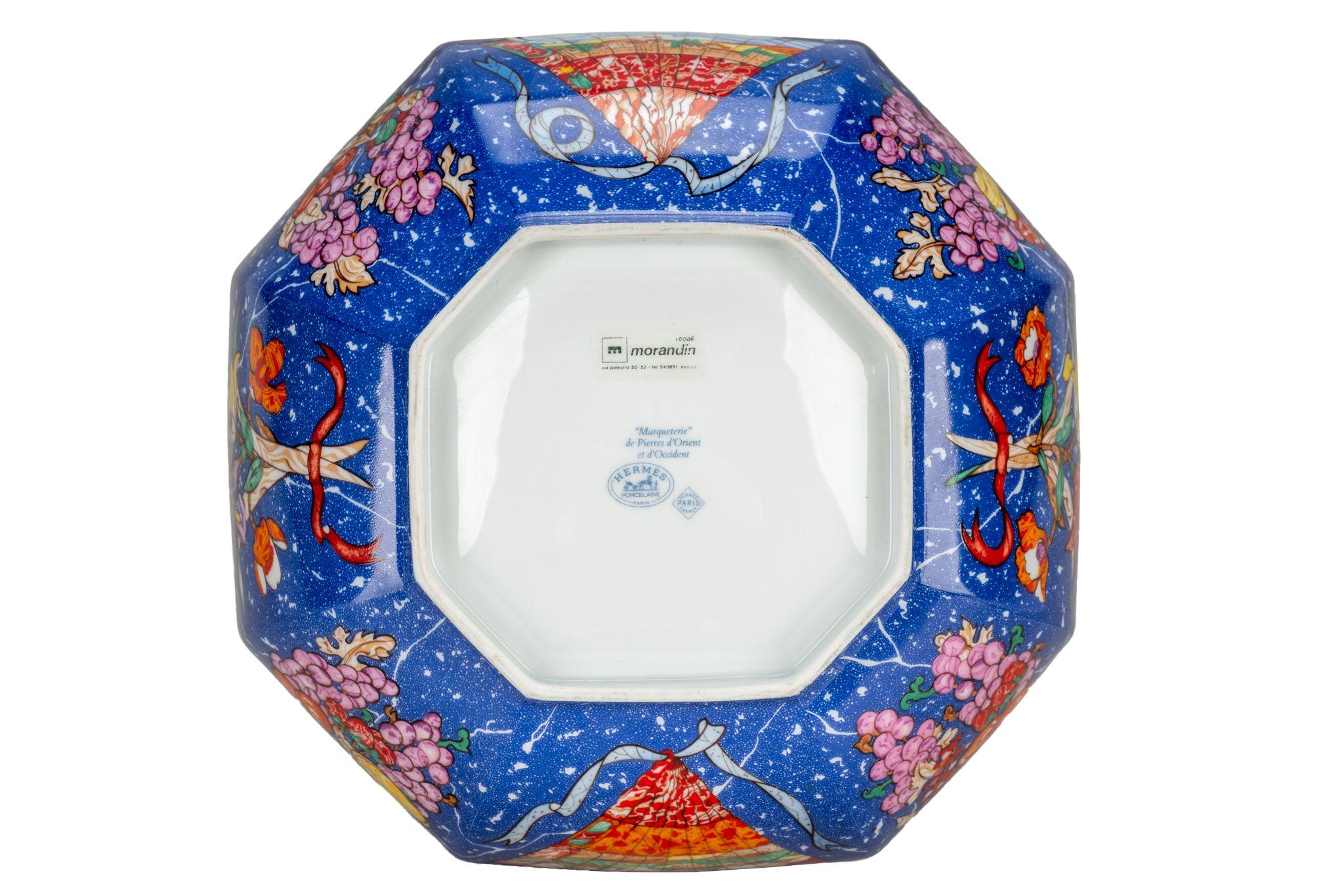 Hermes Large Blue Birds Porcelain Bowl 1
