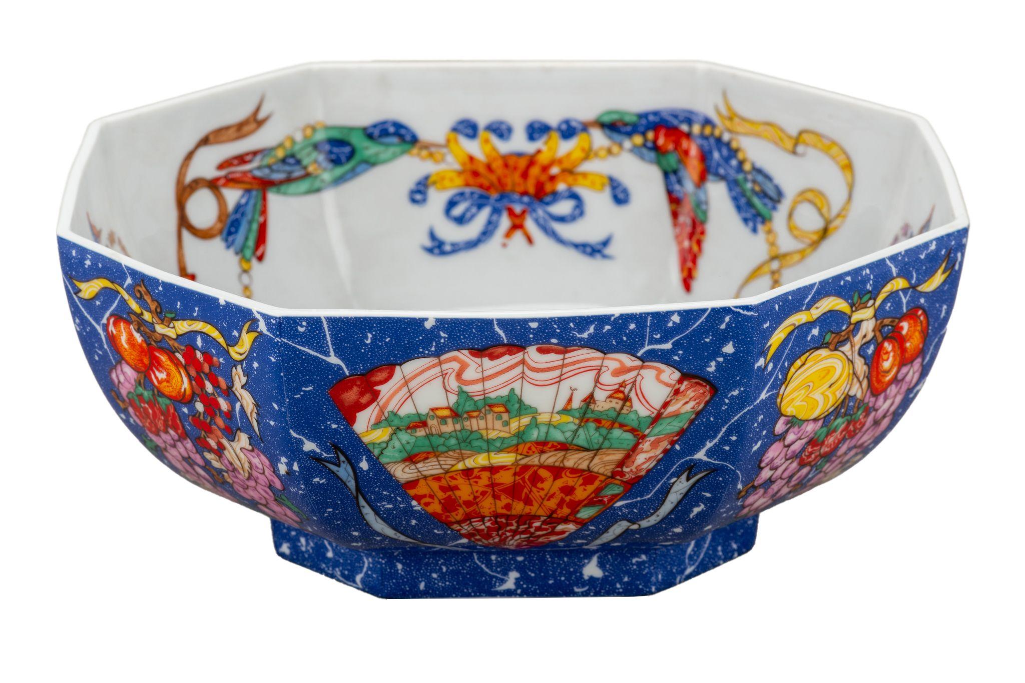 Hermes Large Blue Birds Porcelain Bowl 2