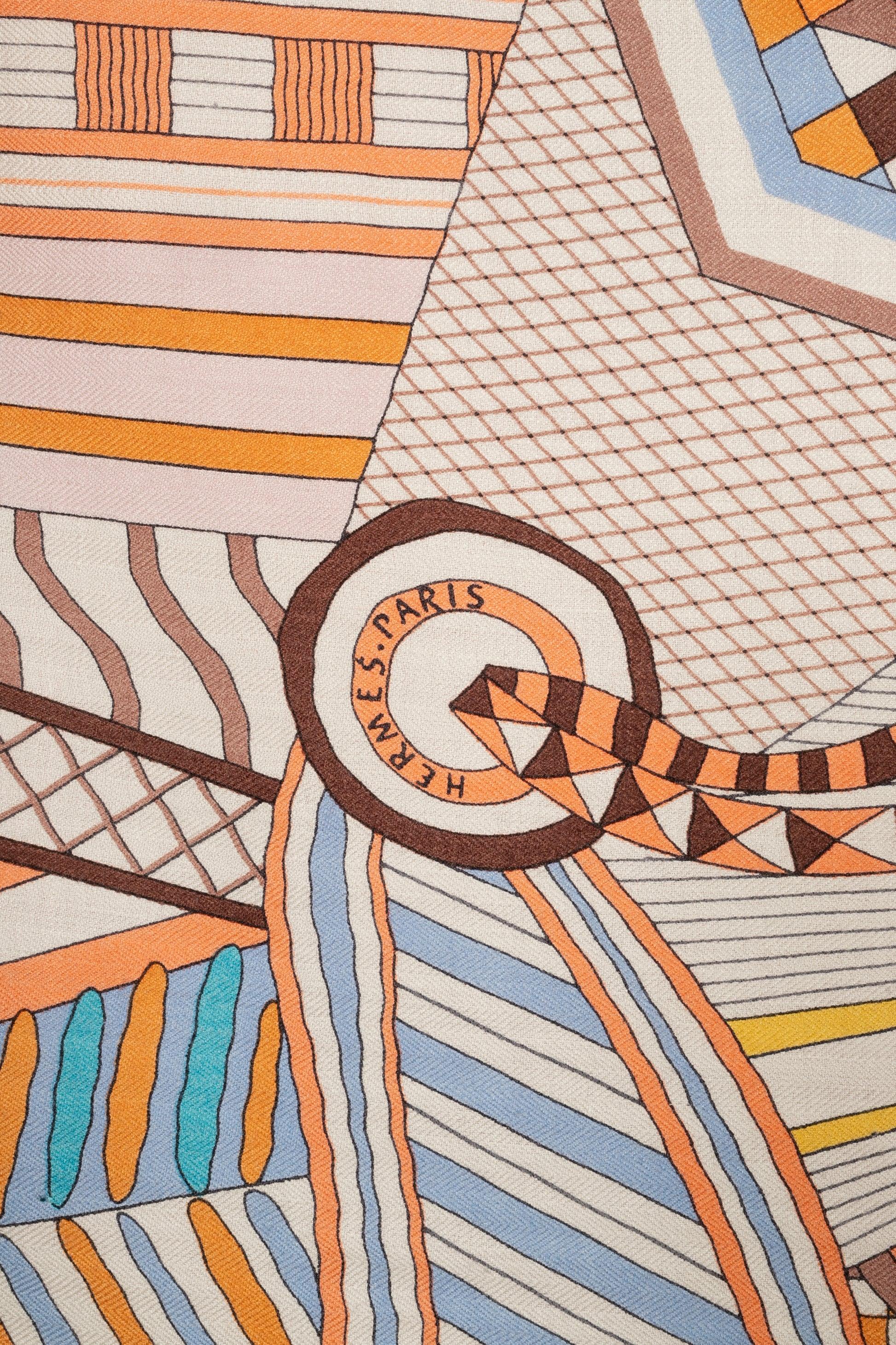 Hermès Große Kaschmirstola 'Imaginary Saddle', 2023 im Zustand „Gut“ in SAINT-OUEN-SUR-SEINE, FR