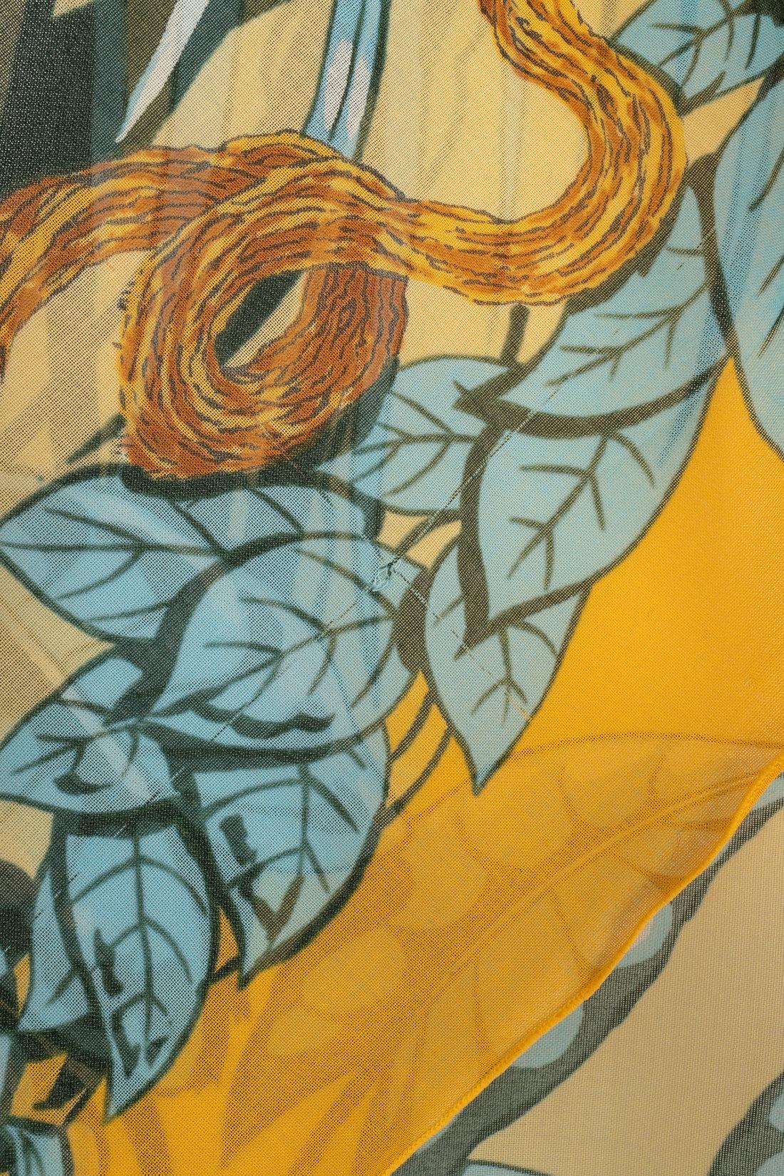 Hermès Large Cotton Cheesecloth Stole with he 'Jungle Love' For Sale 2