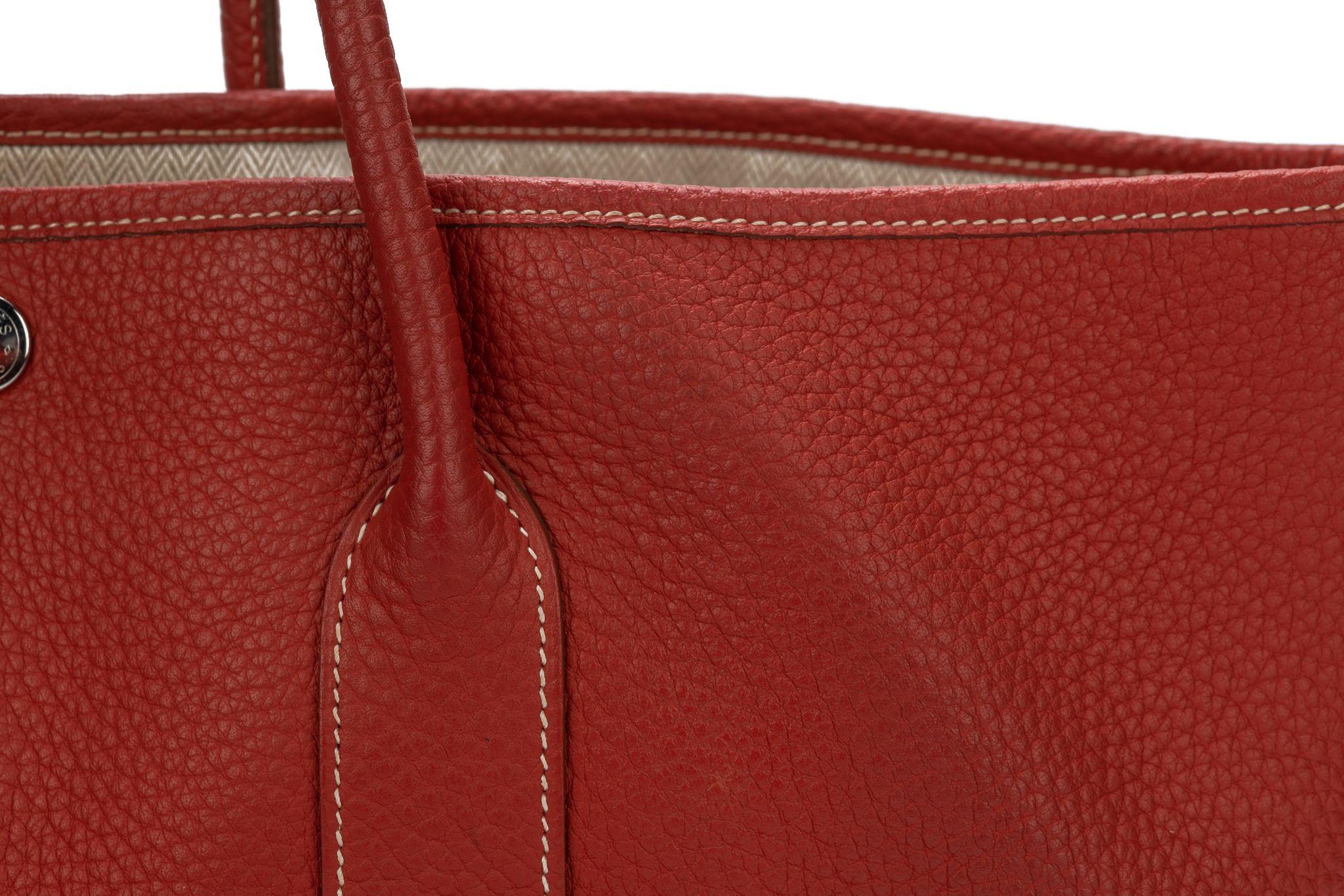 Hermès Large Garden Party Bag Sanguine en vente 2