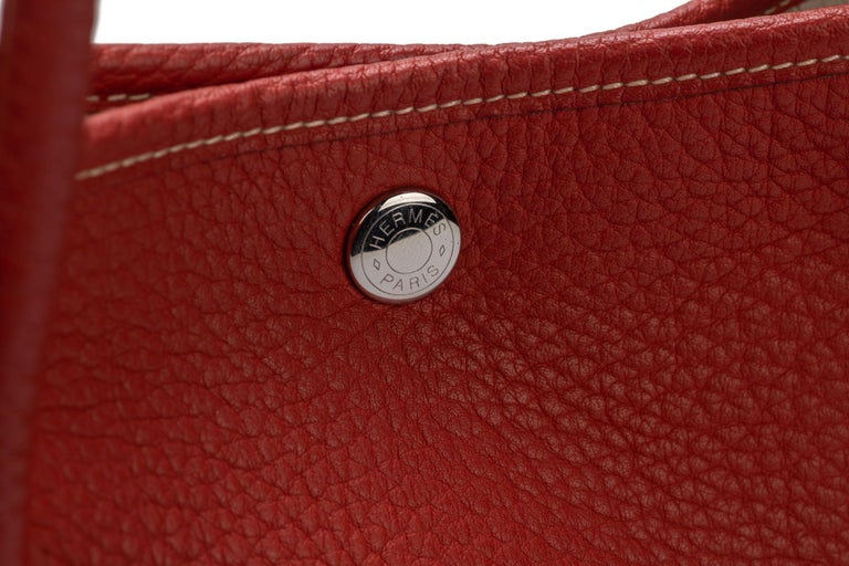 Hermès Large Garden Party Bag Sanguine For Sale at 1stDibs