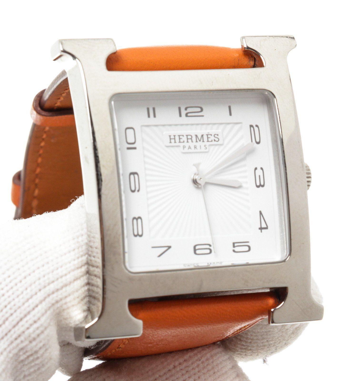 Hermes Large Heure H Stainless Steel Watch 3